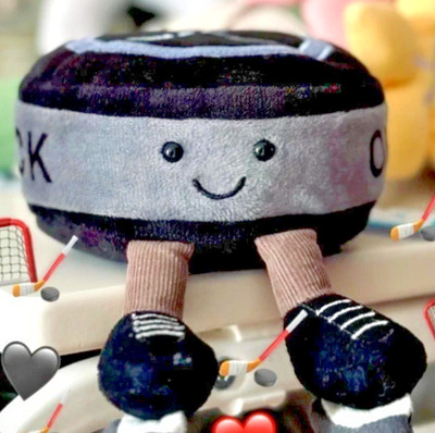 Ice Hockey Puck Plush Toy   Soft Stuffed Sports Plush   Cute Gift