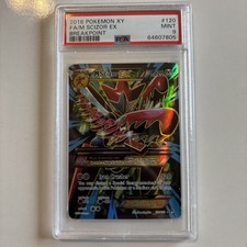 2016 POKEMON XY BREAKPOINT #120 FULL ART/M SCIZOR EX PSA 9