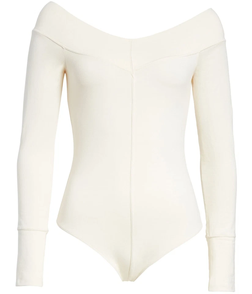 Free People Womens Solid Bodysuit Jumpsuit, ivories, L