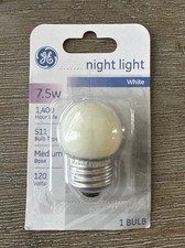 GE Nightlight Bulb S11, 7.5W Medium Base, White 120 Volts