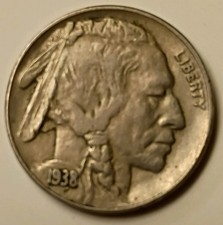 1938-D BUFFALO NICKEL, VF