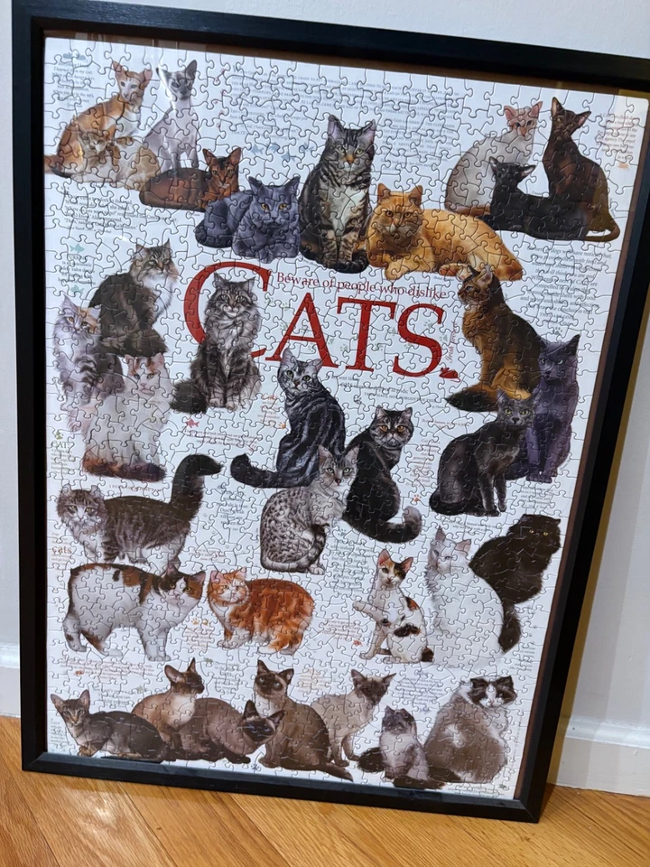 Cat puzzles, set of 2, 1000 pieces each, pre-owned and complete - Image 3 of 4