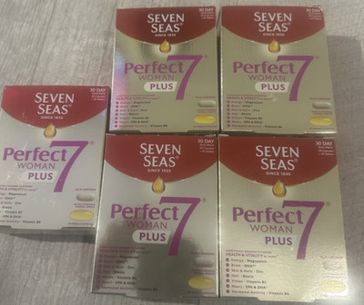 5 x 60 Seven Seas Perfect7 Woman Plus Multivitamin Duo Tabletten & Omega Ablaufdatum 04/26