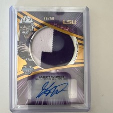 Topps 2025 Bowman's Best Garrett Nussmeier LSU Relic Auto Gold Refractor /50