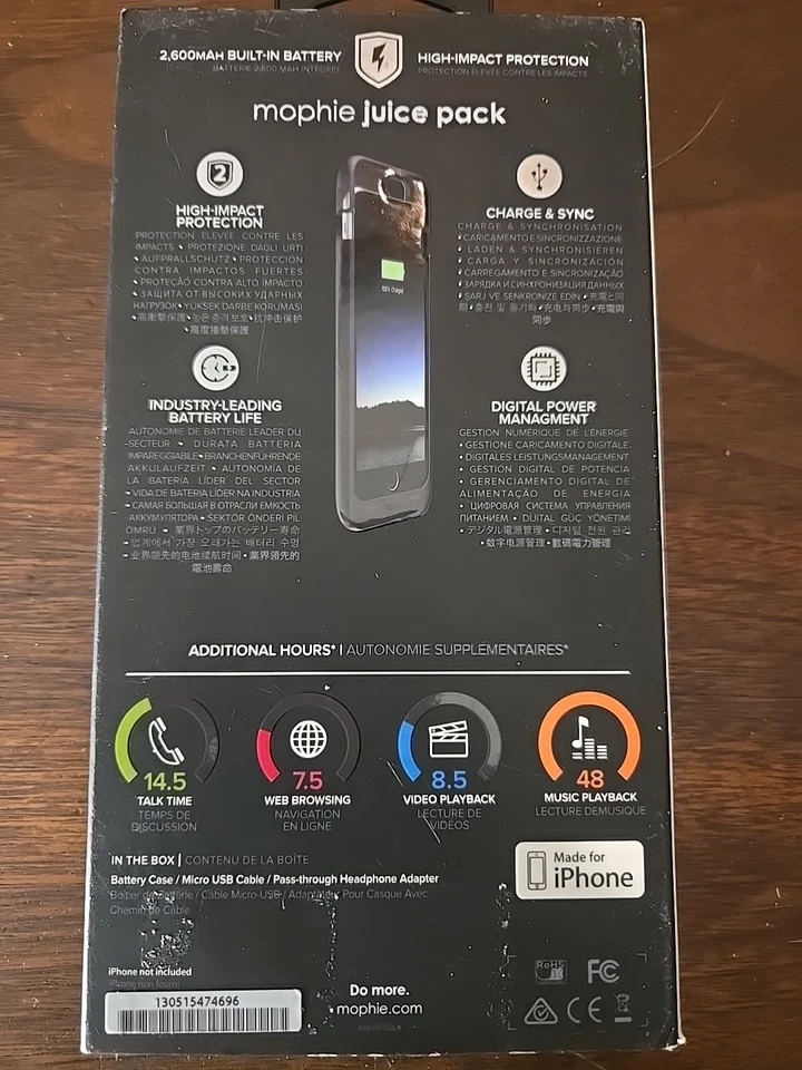 Funda Batería Externa Mophie Juice Pack para iPhone 6 Plus/6s Plus - Negra... Foto 3 de 4