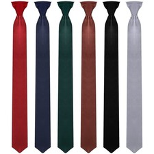 Haysandy 6 Pieces Men's Clip on Ties Solid Color Clip on Ties Adjustable Men'...