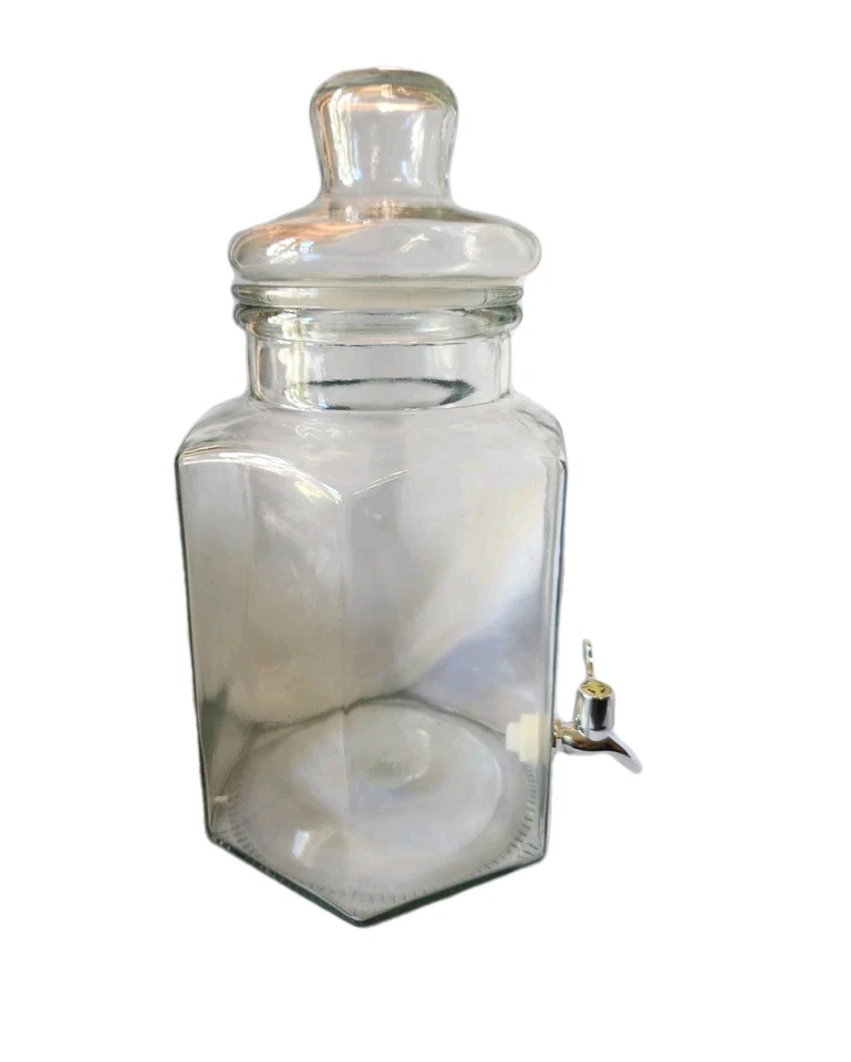 Gibson Everyday Clear Glass Hexagonal 2 Gallon Water Dispenser 15" H X 7" W - Image 2 of 4