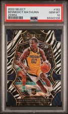 2022 PANINI SELECT ZEBRA #182 BENNEDICT MATHURIN PSA 10