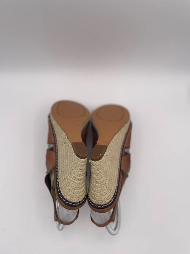 Sandalia Joan David con tiras para mujer talla 7M marrón sin cordones punta abierta cuero con cordones Foto 4 de 4