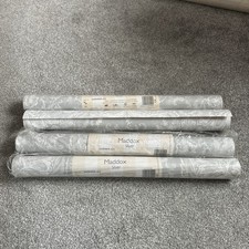 4 x Rolls of Laura Ashley wallpaper Maddox Silver same batch PRICE  IS FOR ALL 4