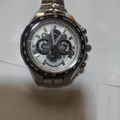 Casio Edifice EF554DJ Wristwatch Tachymeter Stainless Steel Silver White