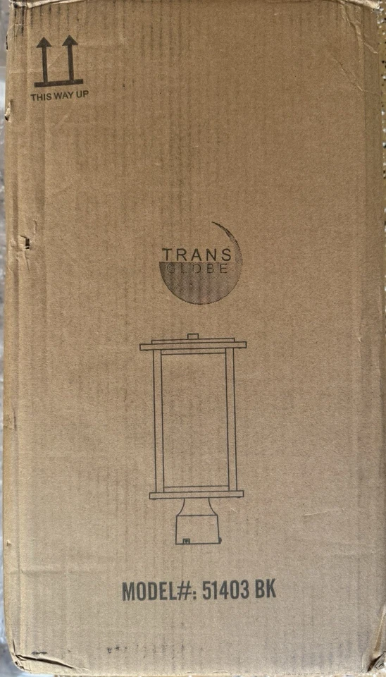 Luz de poste de iluminación Trans Globe (exterior), acabado negro, vidrio esmerilado clasificación húmeda Foto 3 de 3