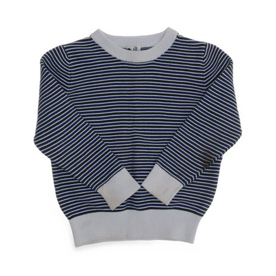 Arket, Strickpullover, Größe: 98/104, Blau/Weiß/Schwarz, Baumwolle #jMb