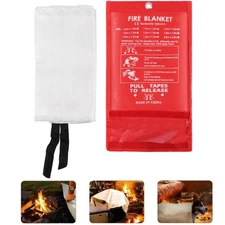 Large Fire Blanket Fireproof Quick-Release 1000°F Resistance fr Home Kitchen Car