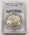 1922 Peace Dollar PCGS MS 64 Silver $1 Philadelphia Mint