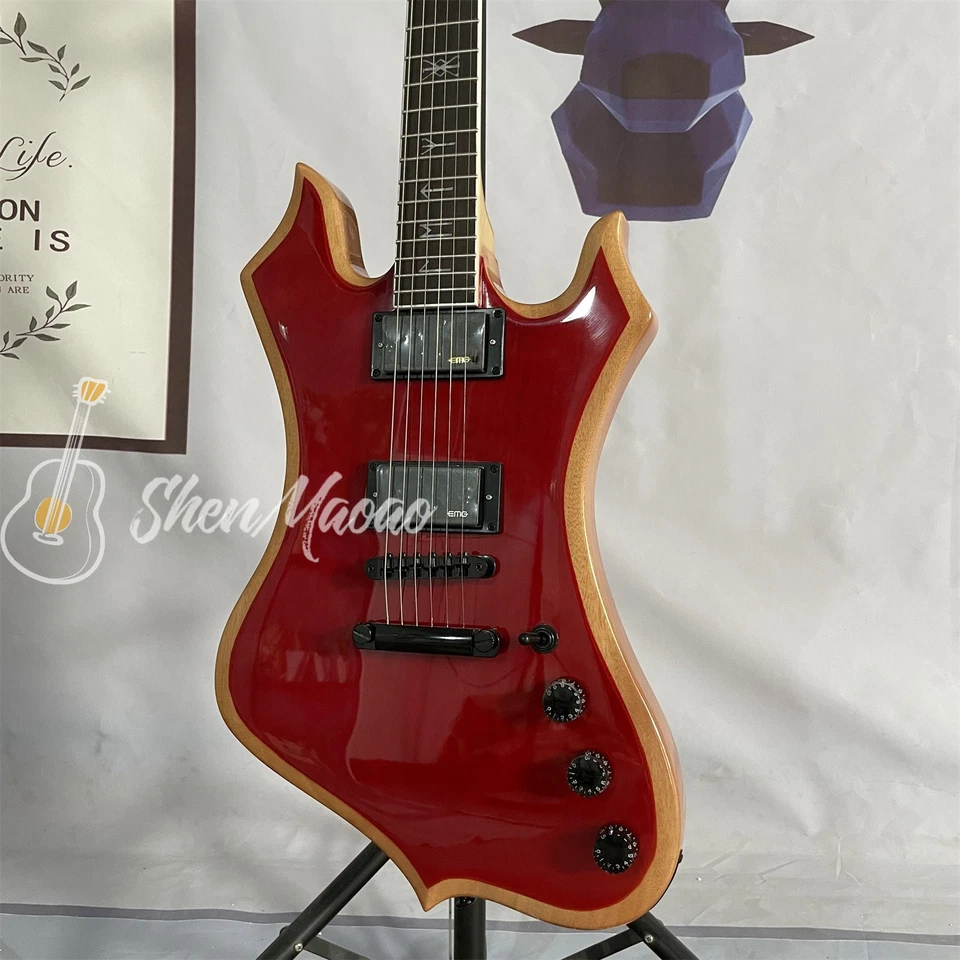 Nomad Cocobolo Electric Guitar HH Pickups Mahogany Body 6 String Black Hardware - Image 3 of 4