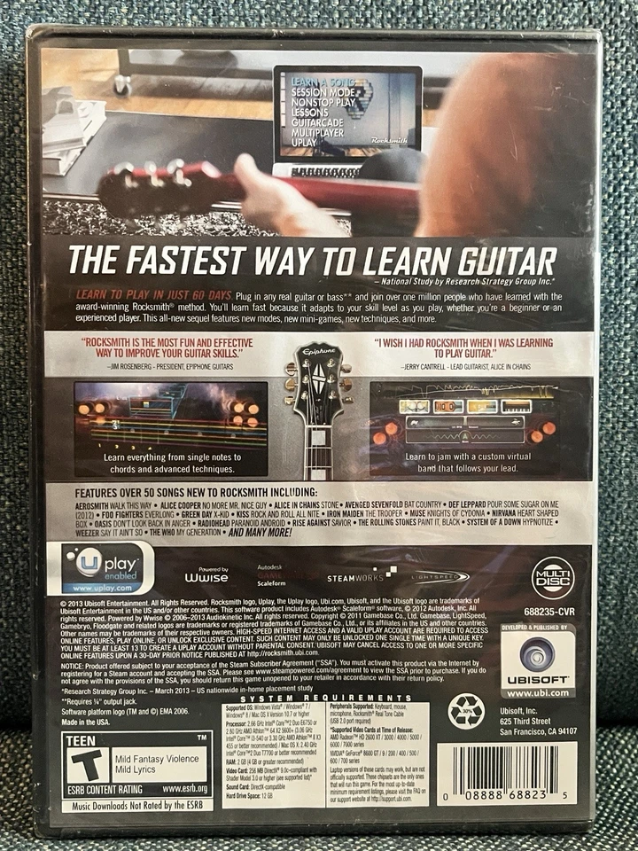 Rocksmith 2014 Edition DVD-ROM for PC & Mac ~ Brand New - Image 2 of 4