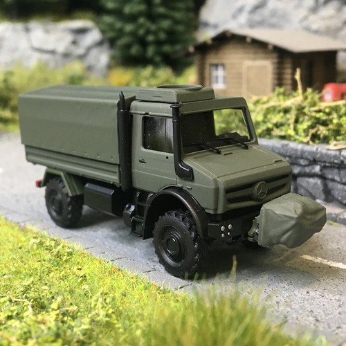 Mercedes Benz, Unimog U5023, véhicule militaire avec treuil - BUSCH 51058 - HO 1 | Condition: Neuf