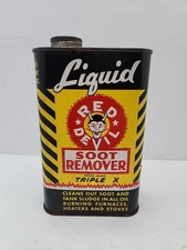 Vintage Red Devil Soot Remover Triple X Metal Tin Can Advertising 16oz 1 Pint 