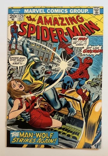 Amazing Spider-Man #125 (1973) VG+ | 2nd Man-Wolf Appearance | Bronze Age