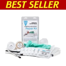 Comprehensive Fiberglass Boat Repair Kit with Resin & Fast Hardener - 11" x 6"