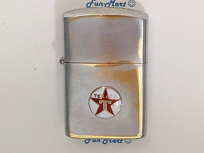 Vintage SLIM FLIP-TOP TEXACO Ad LIGHTER / Complete, Clean & Works Great!  [3716]