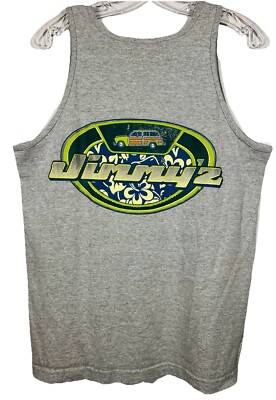 VINTAGE Jimmy'z Men's Gray Surf Skate Surfer Beach Tank Top VINTAGE Jimmy'z Men's Gray Surf Skate Surfer Beach Tank Top