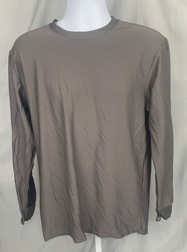 Duluth Trading Co Mens T-Shirt Size Large Gray Long Sleeve Athletic Textured Top
