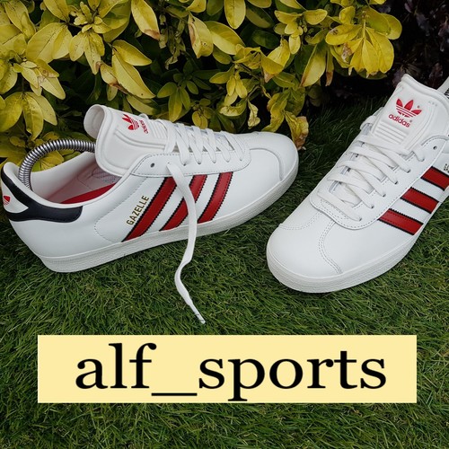 ❤ Entrenadores Gazelle BNWB y Auténticos Adidas Originales ® Blanco Rojo Negro Reino Unido Talla 7 - Imagen 6 de 17