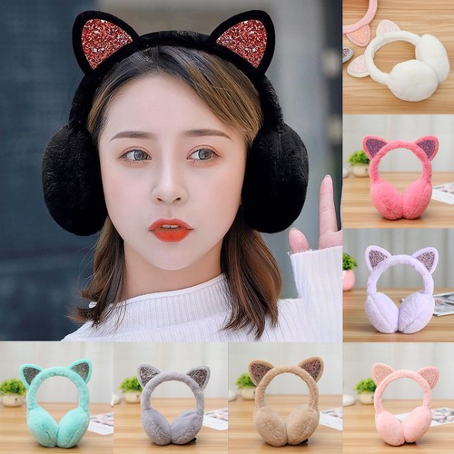 Winter Women Kids Soft Cute Cat Earmuffs Ladies Girls Earflap Warmers Ear Muffs~ - Bild 3 von 20