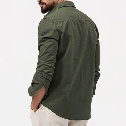 Camicia cargo uomo USA maniche lunghe top morbido casual cotone militare camicie tattiche - Foto 14 di 30