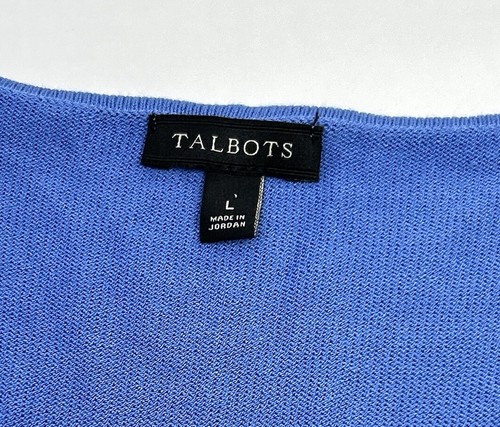 Blusa Talbots para mujer grandes con volantes en capas mangas azules elásticas - Imagen 6 de 7