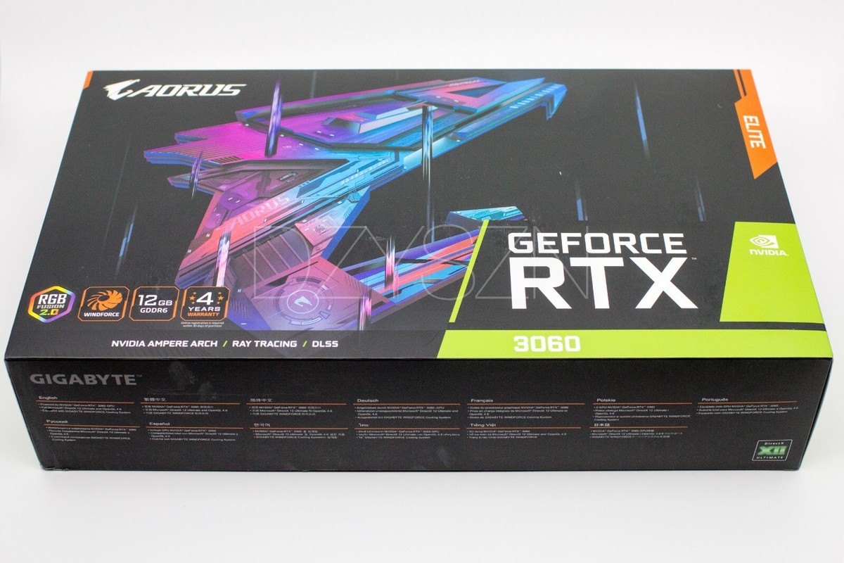 GIGABYTE AORUS GeForce RTX 3060 ELITE 12GB GDDR6 Graphics GIGABYTE AORUS GeForce RTX 3060 ELITE 12GB GDDR6 Graphics