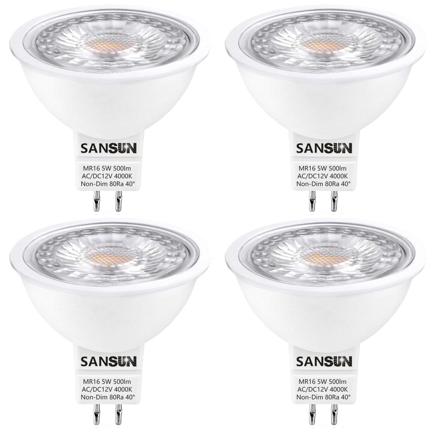 5W MR16 LED Landscape Light Bulbs, Low Voltage 12V 50W Halogen Replacement fo...