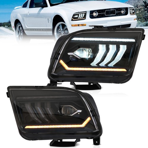 2x LED Headlights For 2005-2008 2009 Ford Mustang Projector Lamps HID Xenon DRL - Picture 4 of 12