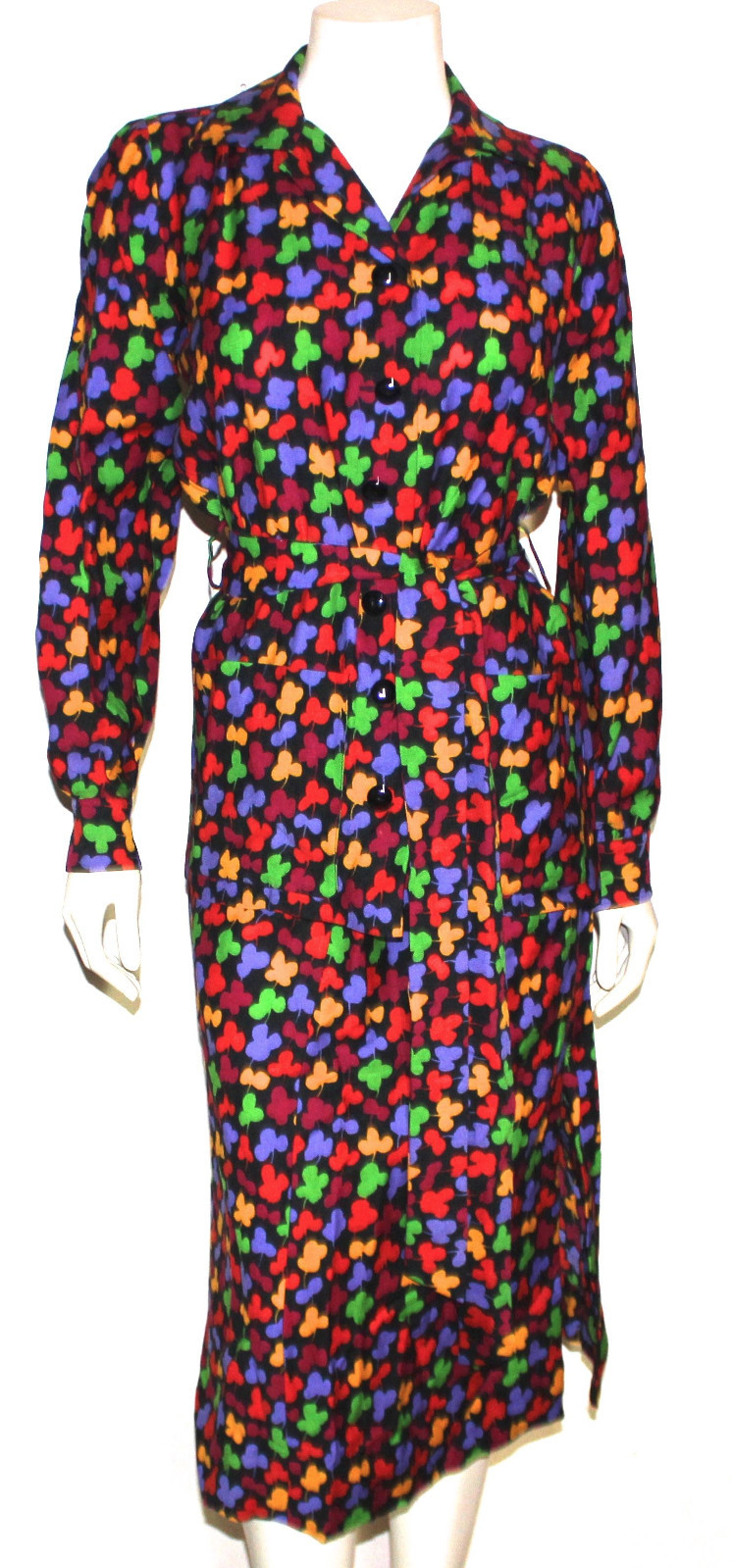 Set gonna YVES SAINT LAURENT vintage Rive Gauche pop art stampa floreale 38 YSL MOD