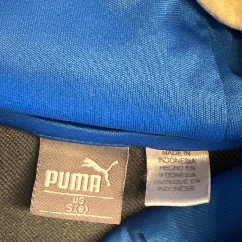 Puma Boys Youth Size 8 Gray & Blue Hoodie Polyester Pullover Pouch Pocket - Picture 8 of 11