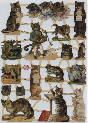 # GLANZBILDER # EF 7288 Bogen mit niedlichen alten KATZEN - Motiven #P - 第 1/1 張圖片