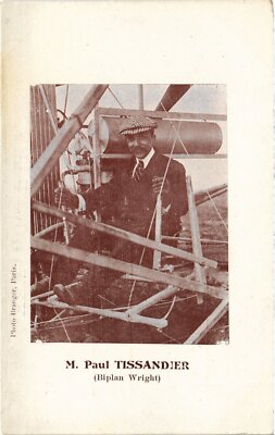 PC AVIATION PILOT AVIATOR P. TISSANDIER BIPLAN WRIGHT (a40186)
