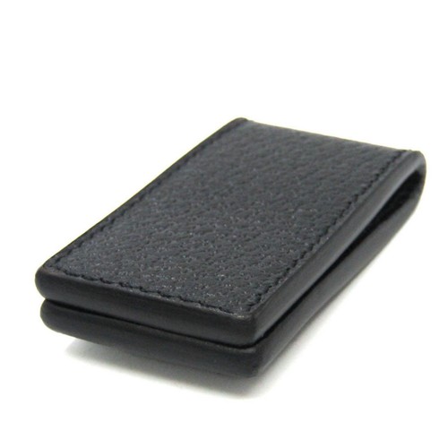 GUCCI Metal Bee Animalier Money Clip Wallet Bill Holder Black Leather Used NoBox - Picture 3 of 8