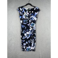 Lauren Ralph Lauren Women's Black & Blue Dress with Shoulder pads Size 4