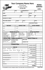 100 Custom Towing Road Service Forms, 2 Part Carbonless / 5.5x8.5 / TMG015