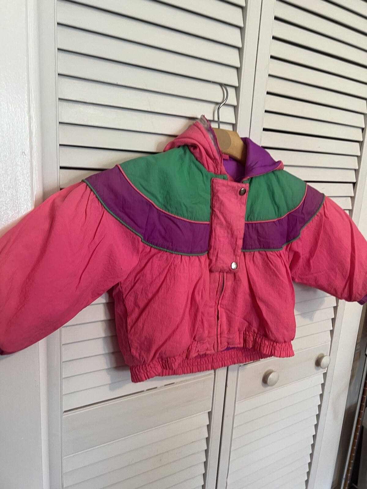 GERBER Kid’s Girl’s Size 3T Jacket Coat Vintage Retro 80s Nylon Hooded READ image 2