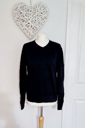 Damen Frauen GAP V-Ausschnitt schwarz Pullover Pulli Größe M 12-14 Langarm Strick