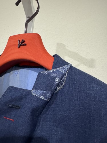 ISAIA Base “GREGORY” Summer Multicolor Blue 2 Pc Suit Wool Linen Silk Mohair 42L - Picture 5 of 24