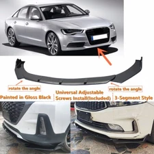 Add-on Universal For 2012-2015 AUDI A6 C7 Black Front Bumper Lip Splitter Kit