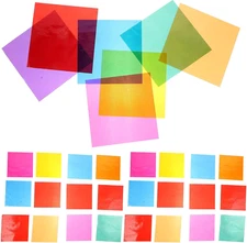 84 Sheets of Colored Cellophane Paper, 10X10Cm Transparent Cellophane Sheets for