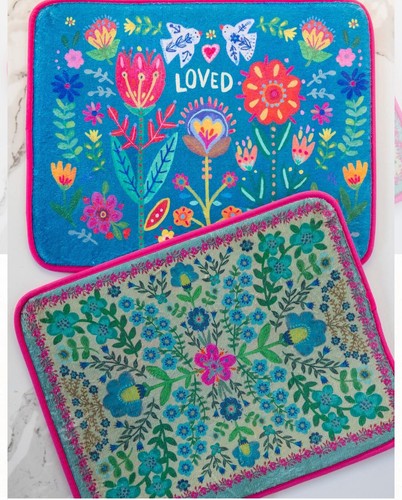 Natural Life Reversible Dish Drying Mat Style Loved 20" X 15" New - Picture 5 of 6