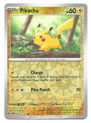 Pokemon TCG - 025/165 Pikachu Reverse Holo - Scarlet & Violet 151