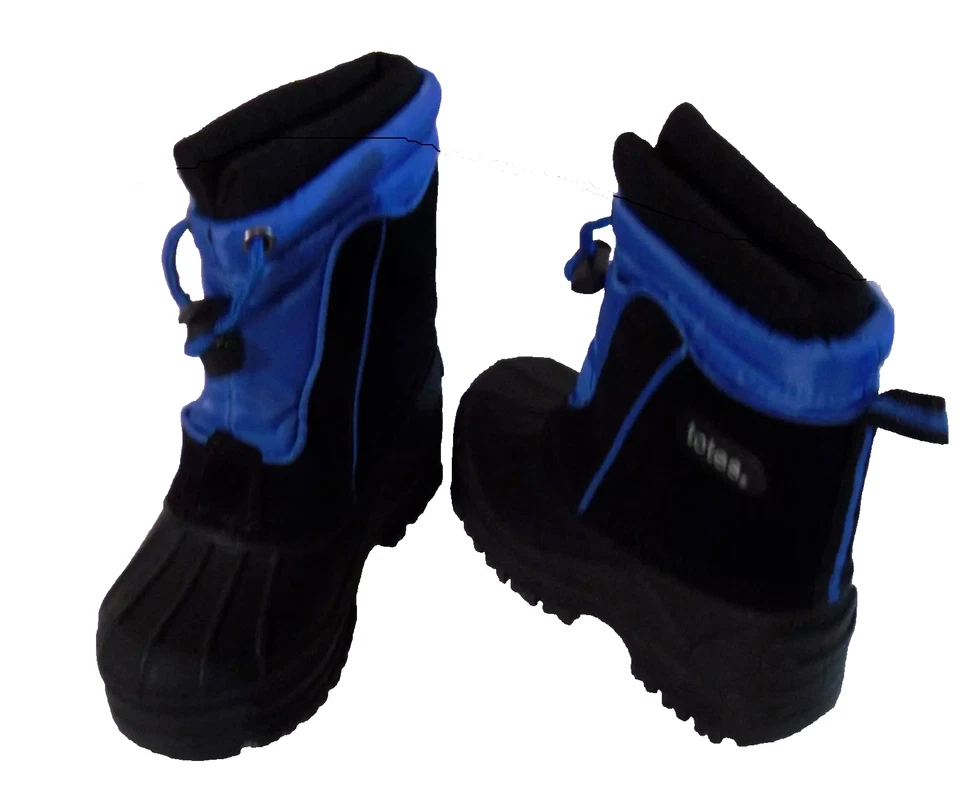 Botas de nieve impermeables aisladas Totes Greg para niños pequeños 5 negras/azules nuevas con etiquetas precio de venta sugerido por el fabricante $40 Foto 2 de 4
